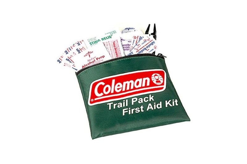 Coleman Trail First Aid Kit isolated on a plain white background.